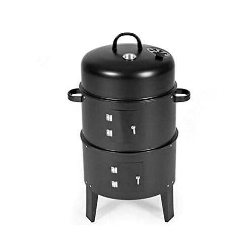 3-in-1 Portable Charcoal BBQ Grill & Smoker