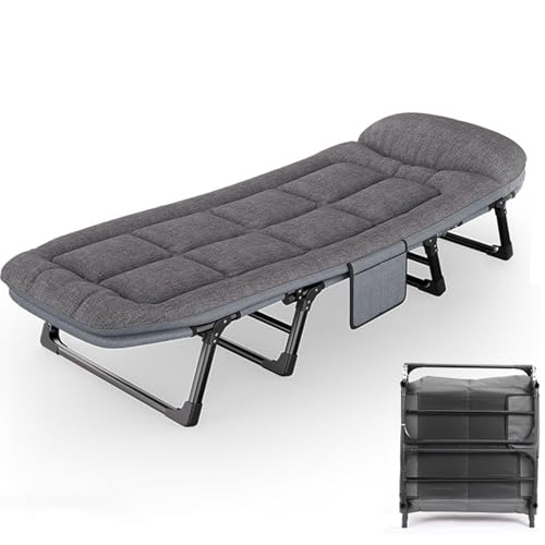 Heavy-Duty Folding Camping Cot with Mattress