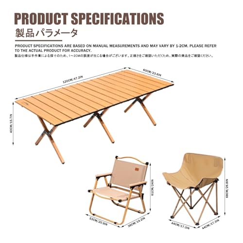 Portable Folding Camping Table with 4 Chairs