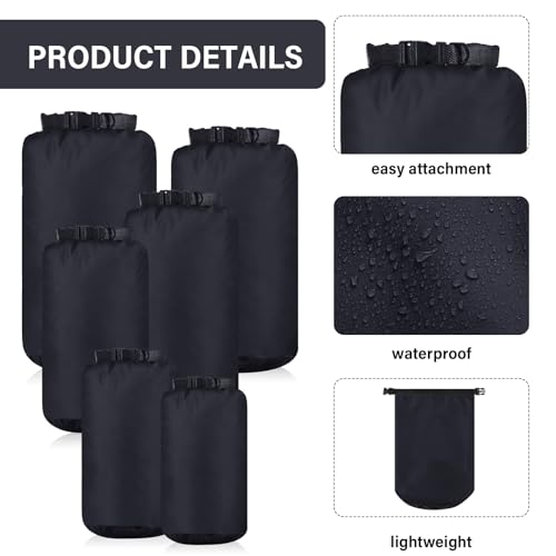 GliCraft 6 Pcs Waterproof Dry Bag Set for Kayaking & Camping