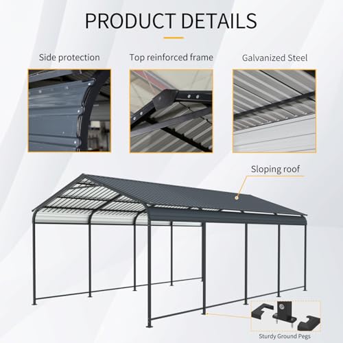 12 × 21 Ft Weather-Resistant Metal Carport