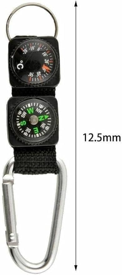 2-Piece Carabiner Compass & Thermometer Set