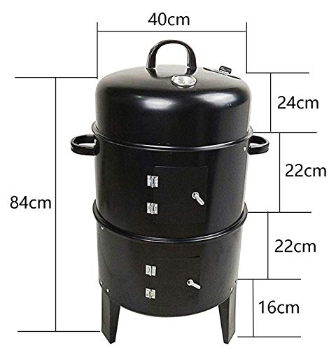 3-in-1 Portable Charcoal BBQ Grill & Smoker