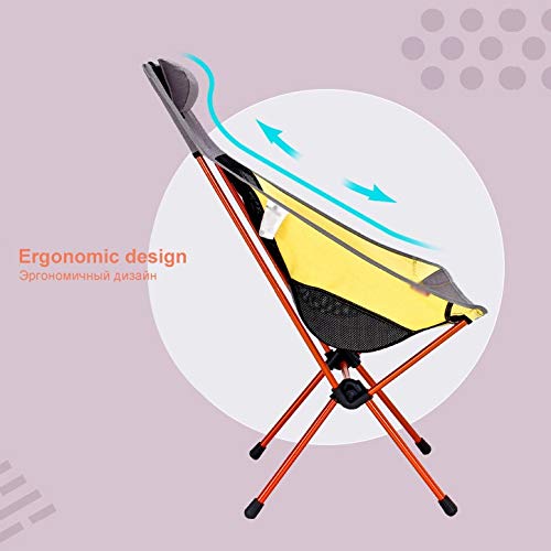 Portable Folding Moon Camping Chair with Pillow