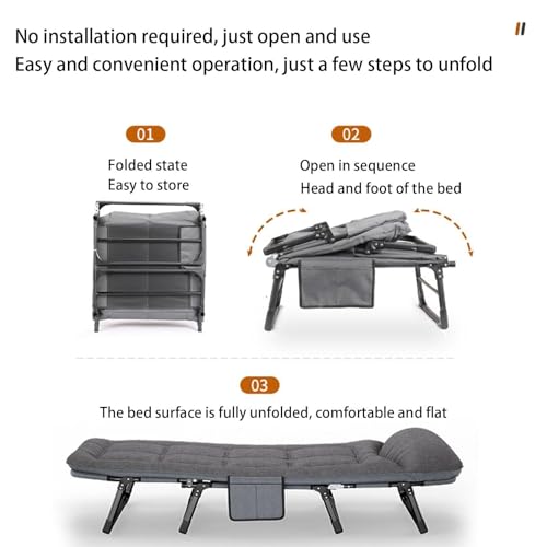 Heavy-Duty Folding Camping Cot with Mattress