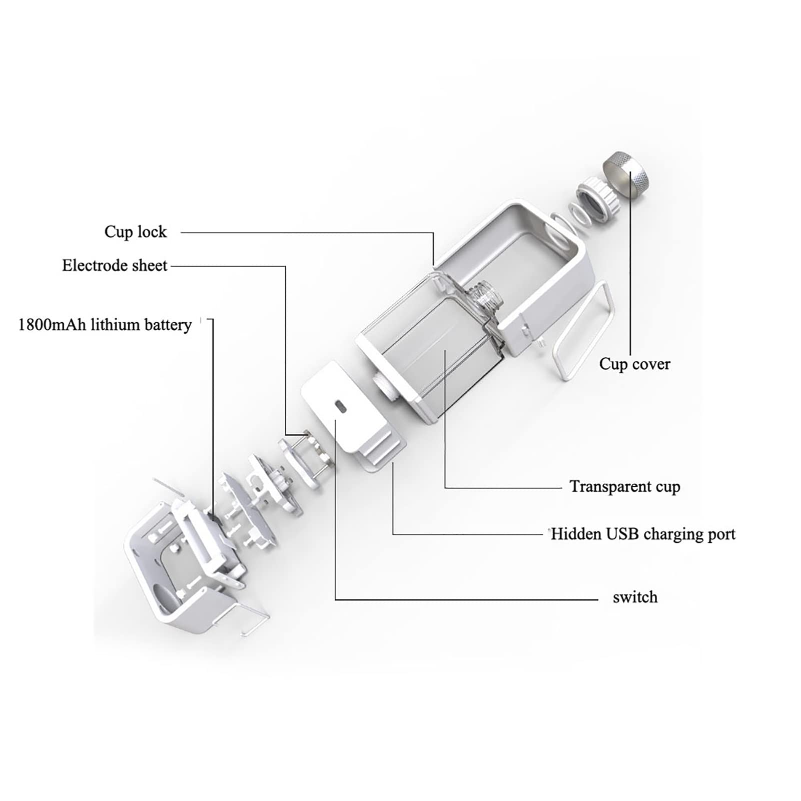 350ml USB Rechargeable Hydrogen Water Bottle