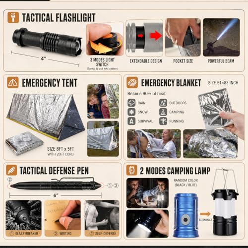 250-Piece Outdoor Survival & First Aid Kit