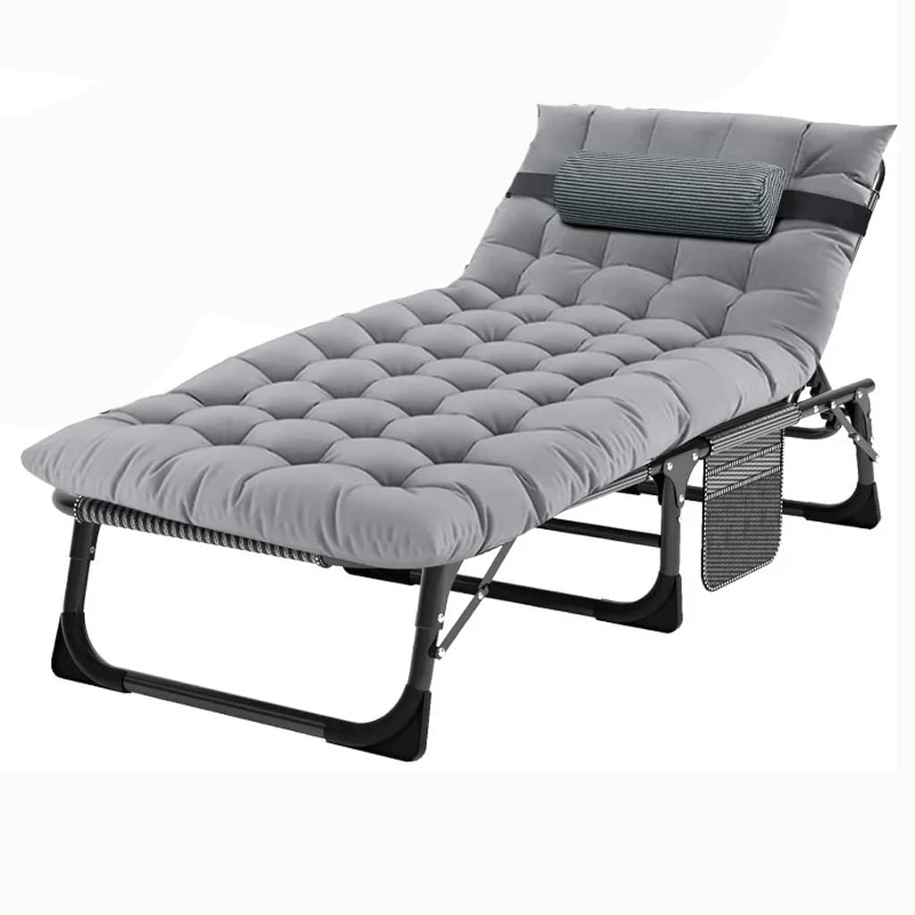OOAYDYWO Portable Folding Camping Cot with Mattres Adjustable Lounge Chaise Chairs Folding Bed Sleeping Cots Beds