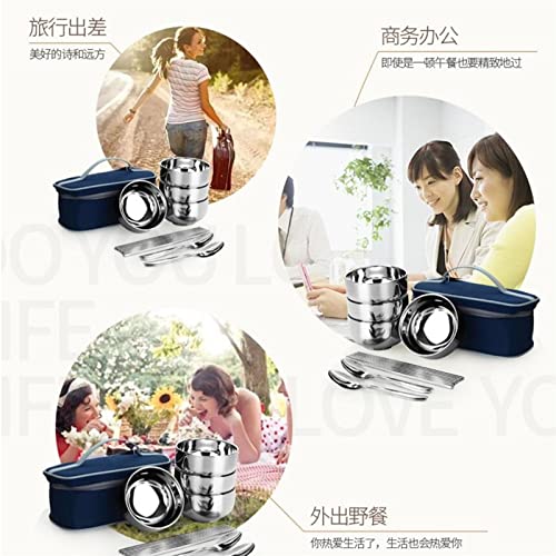 Stainless Steel Camping Cutlery & Bowl Set