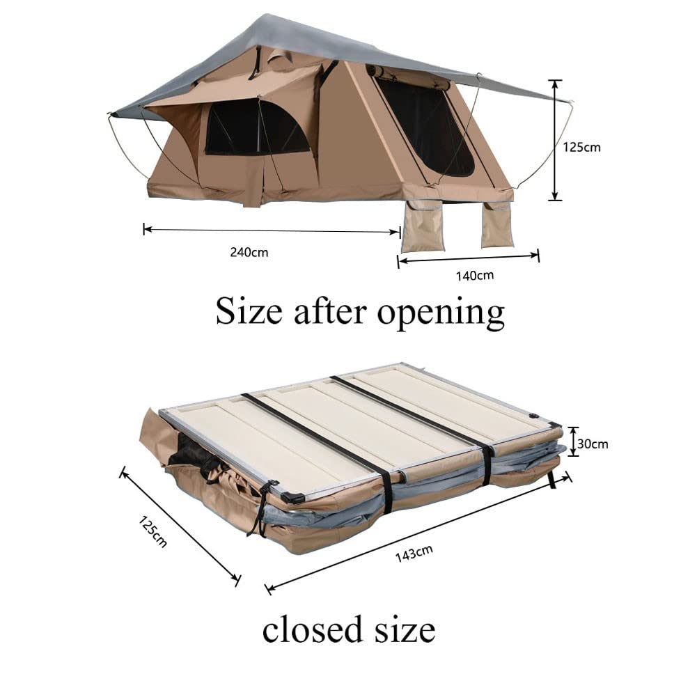 Hard Shell Rooftop Tent with Ladder – 3–4 Person