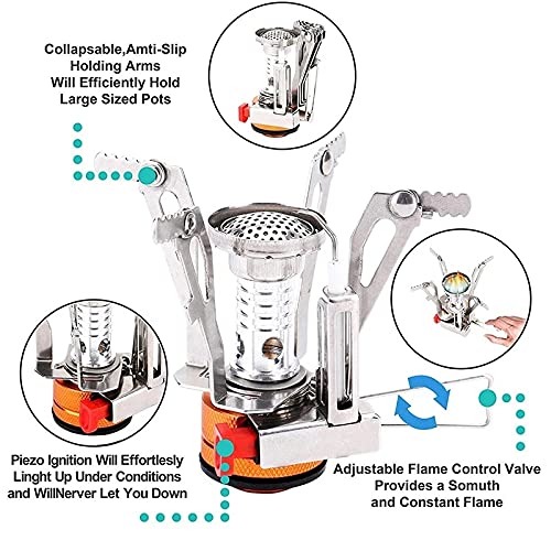 Aluminum Camping Cookware Set with Mini Stove