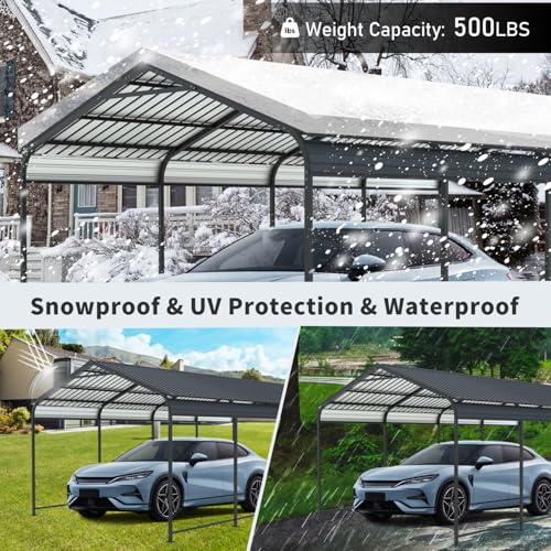12 × 21 Ft Weather-Resistant Metal Carport