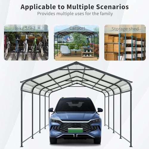 12 × 21 Ft Weather-Resistant Metal Carport