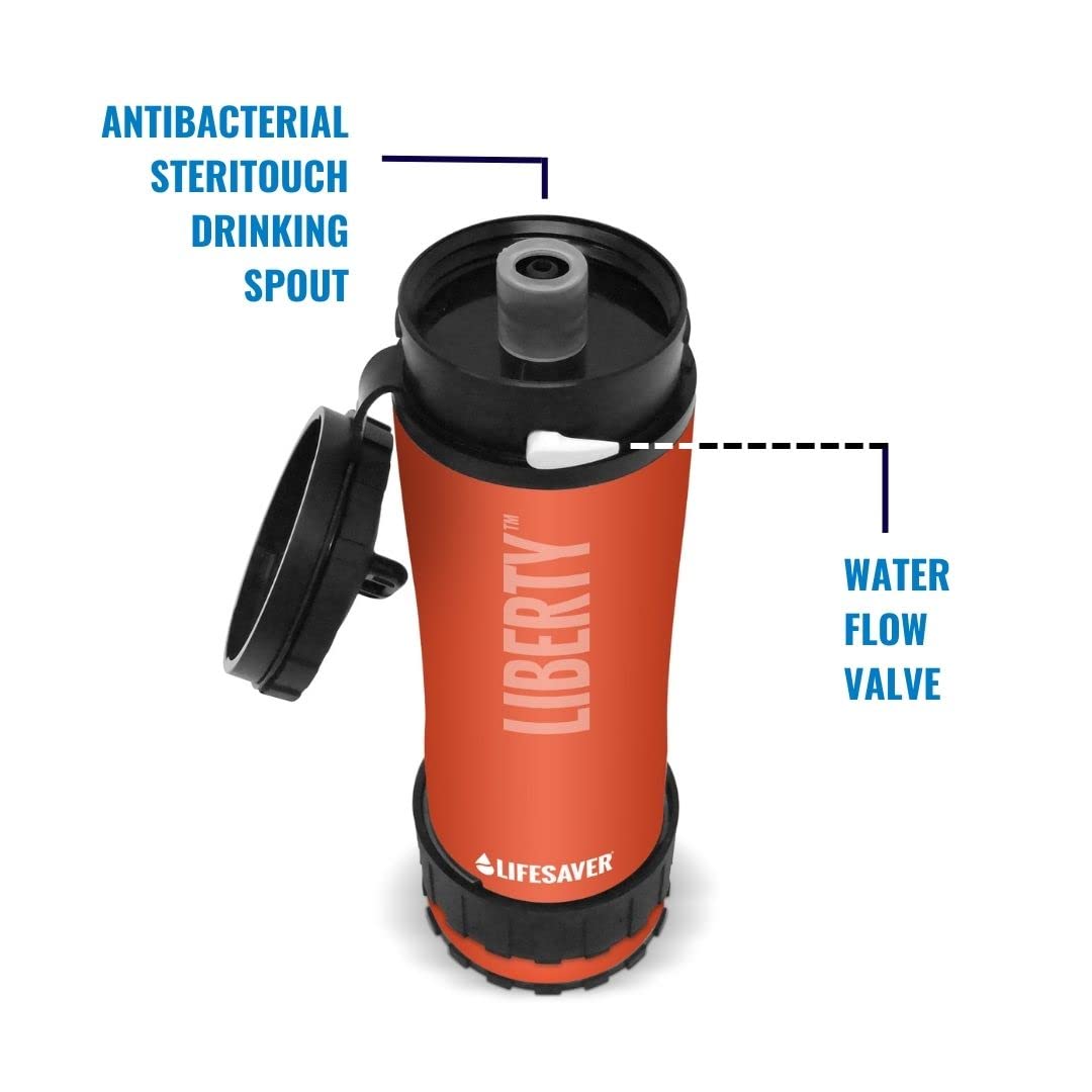 15oz Portable Water Filter & Purifier Bottle