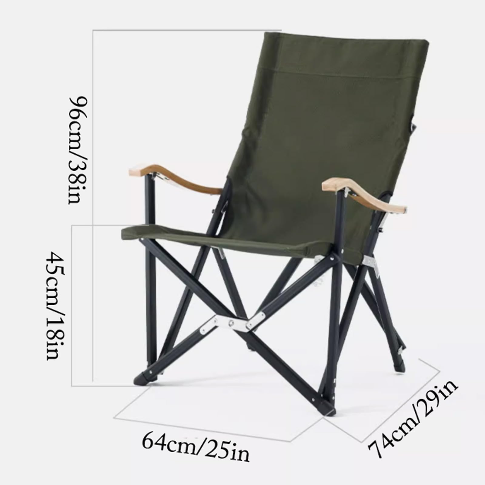 Camping Chair Home Leisure Chair Outdoor Picnic Portable Folding Lounge Beach Fishing Spacious and Comfortable Lightweight