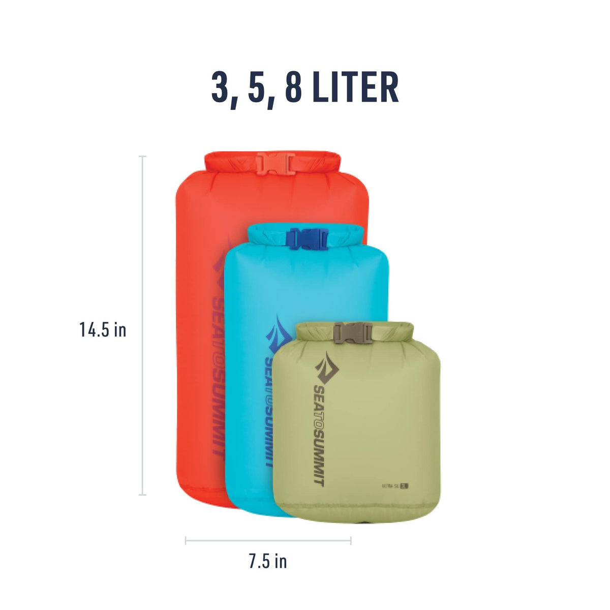 Waterproof Dry Bag Set – 3L, 5L & 8L