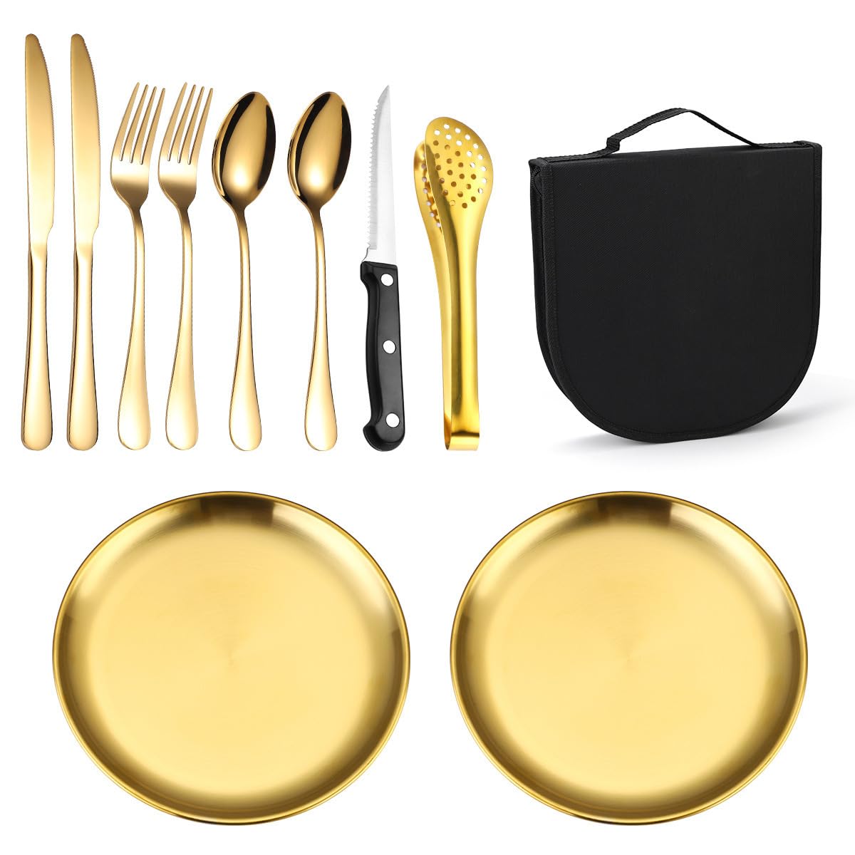 12-Piece Stainless Steel Camping Cutlery Set