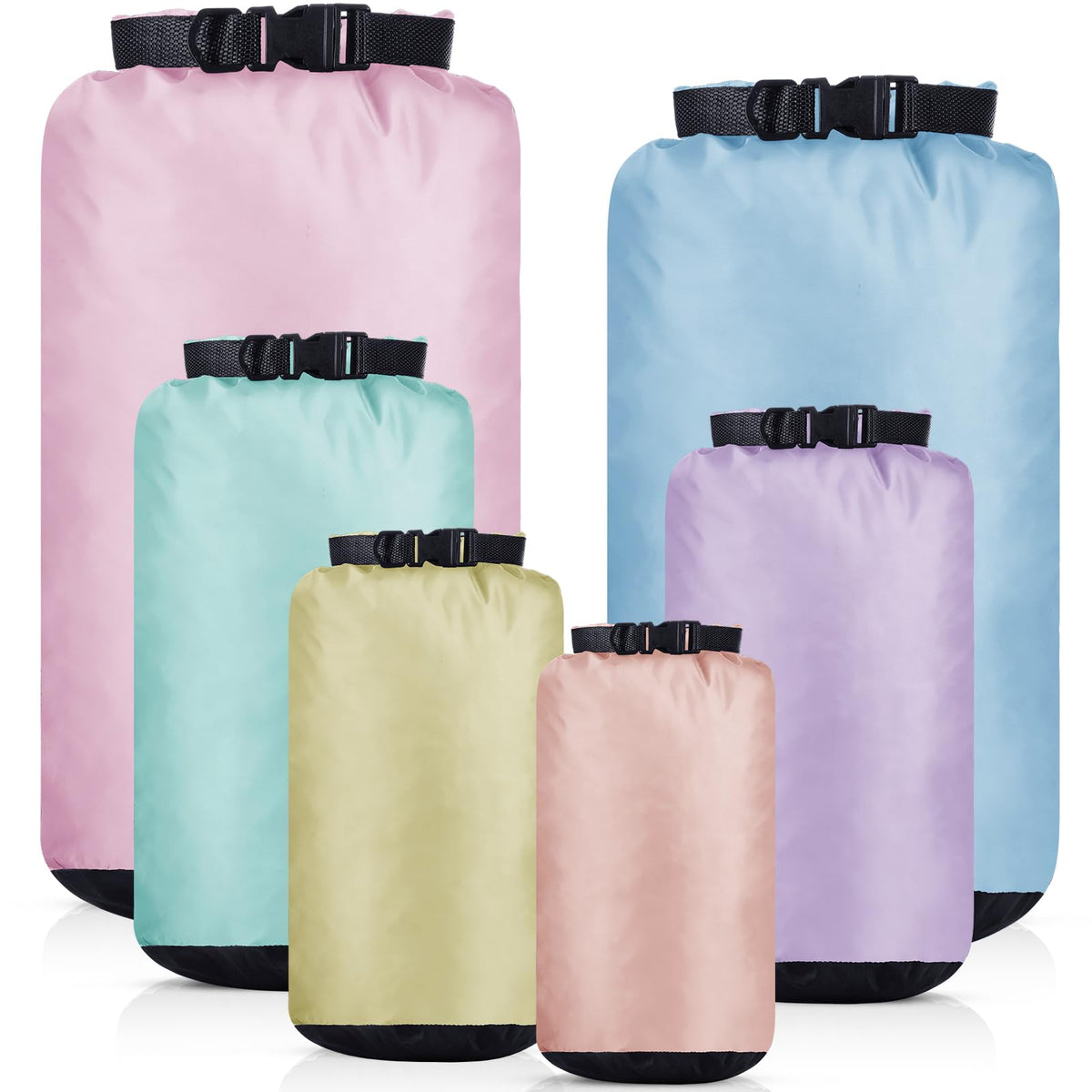 GliCraft 6 Pcs Waterproof Dry Bag Set for Kayaking & Camping
