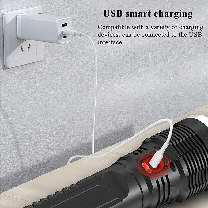 USB Rechargeable High-Lumen Zoomable Flashlight