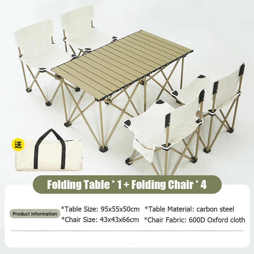 5-Piece Folding Camping Table & Chair Set