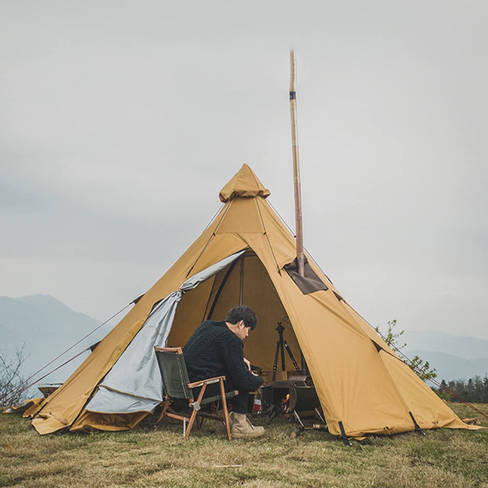 Pyramid Teepee Camping Tent with Stove Hole