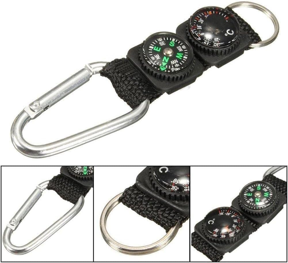 2-Piece Carabiner Compass & Thermometer Set