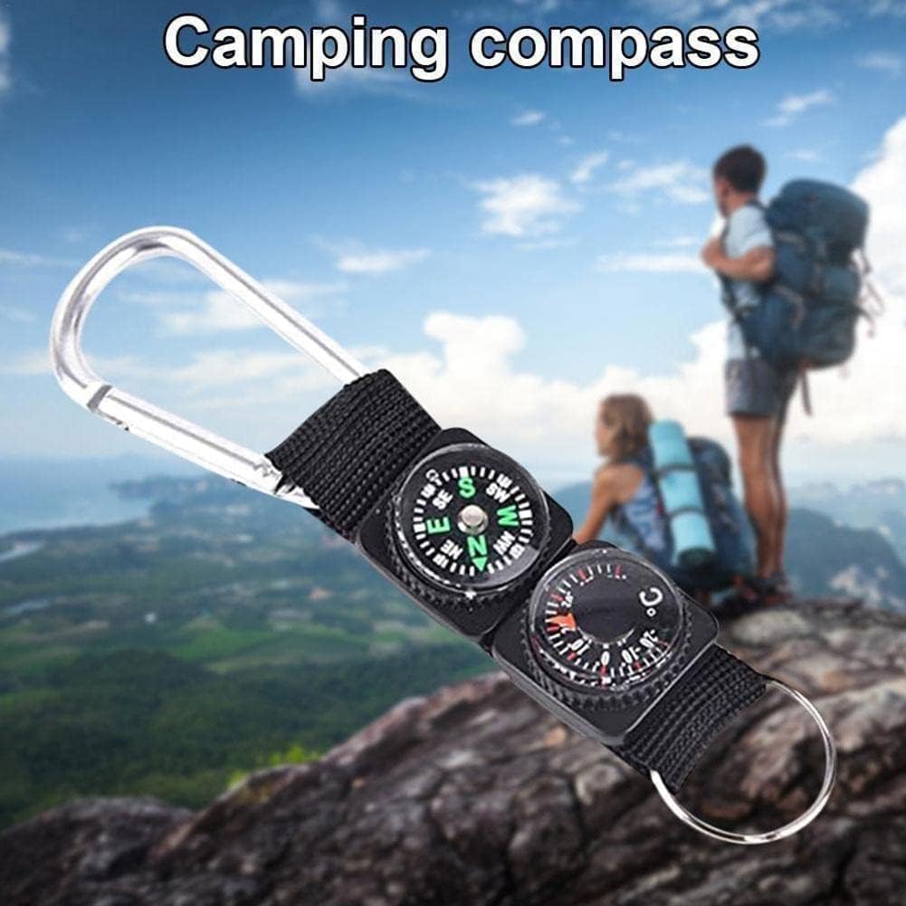 2-Piece Carabiner Compass & Thermometer Set