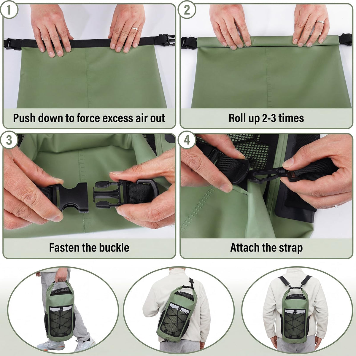 Pimoys Dry Bag, 25L Waterproof Backpack