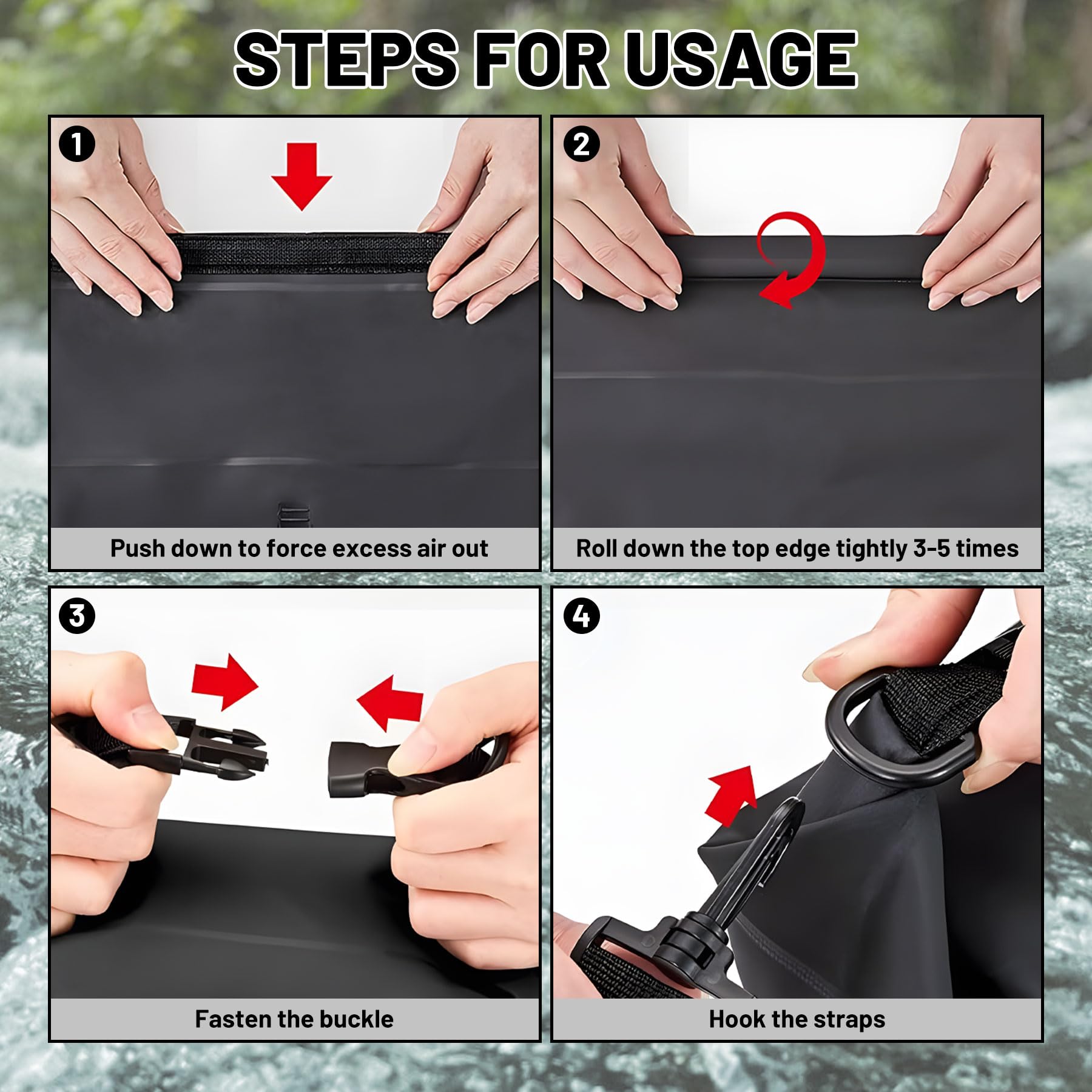 2L Lightweight Waterproof Roll-Top Dry Bag