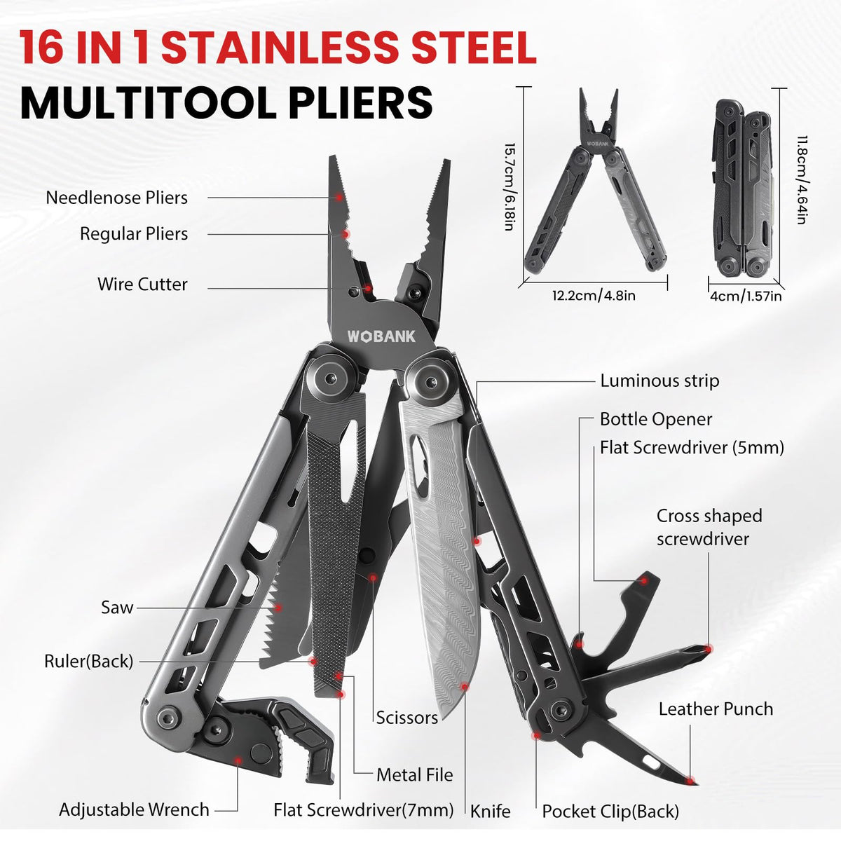 Stainless Steel Camping Multitool with Pliers