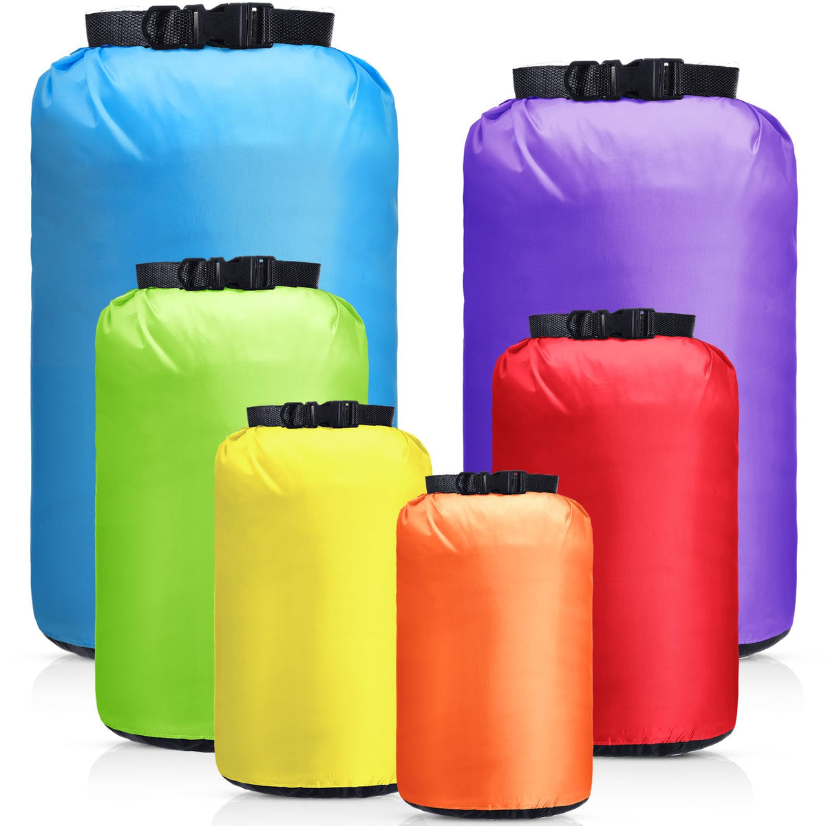 GliCraft 6 Pcs Waterproof Dry Bag Set for Kayaking & Camping