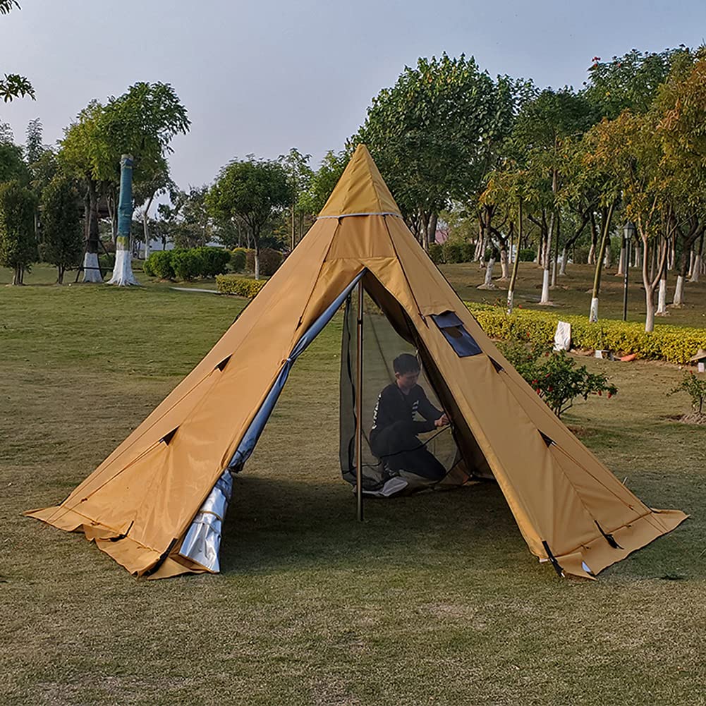 Pyramid Teepee Camping Tent with Stove Hole
