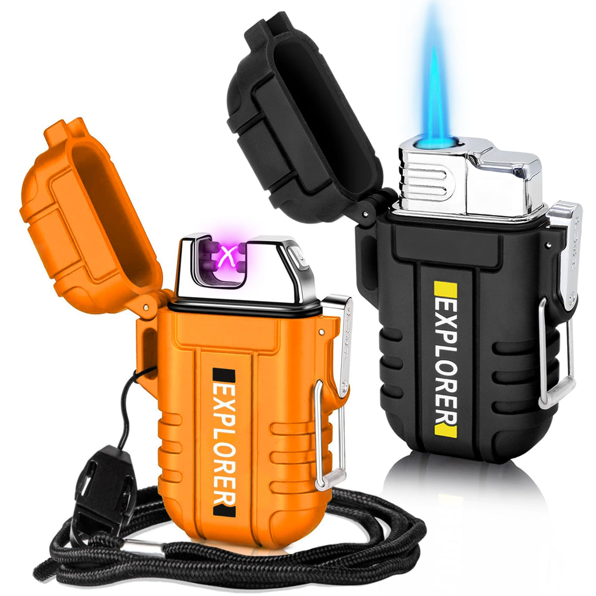 2-Pack Waterproof Windproof USB Rechargeable Lighters