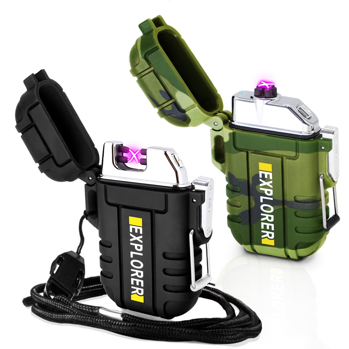 2-Pack Waterproof Windproof USB Rechargeable Lighters