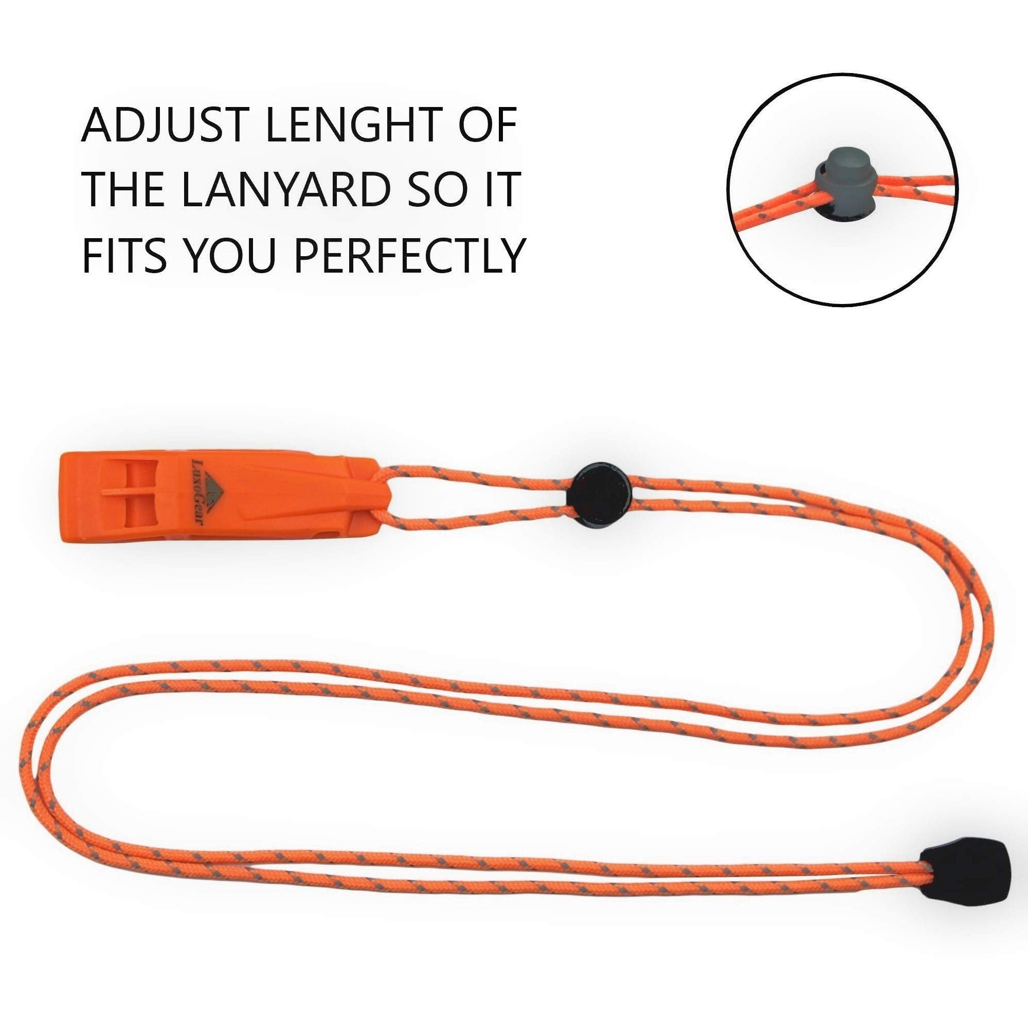 2-Pack Emergency Survival Whistles with Lanyards