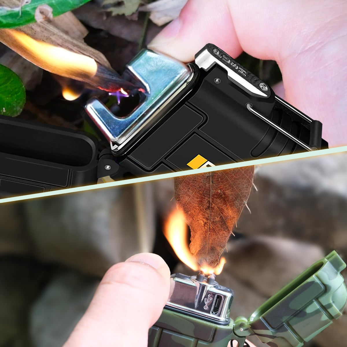 2-Pack Waterproof Windproof USB Rechargeable Lighters