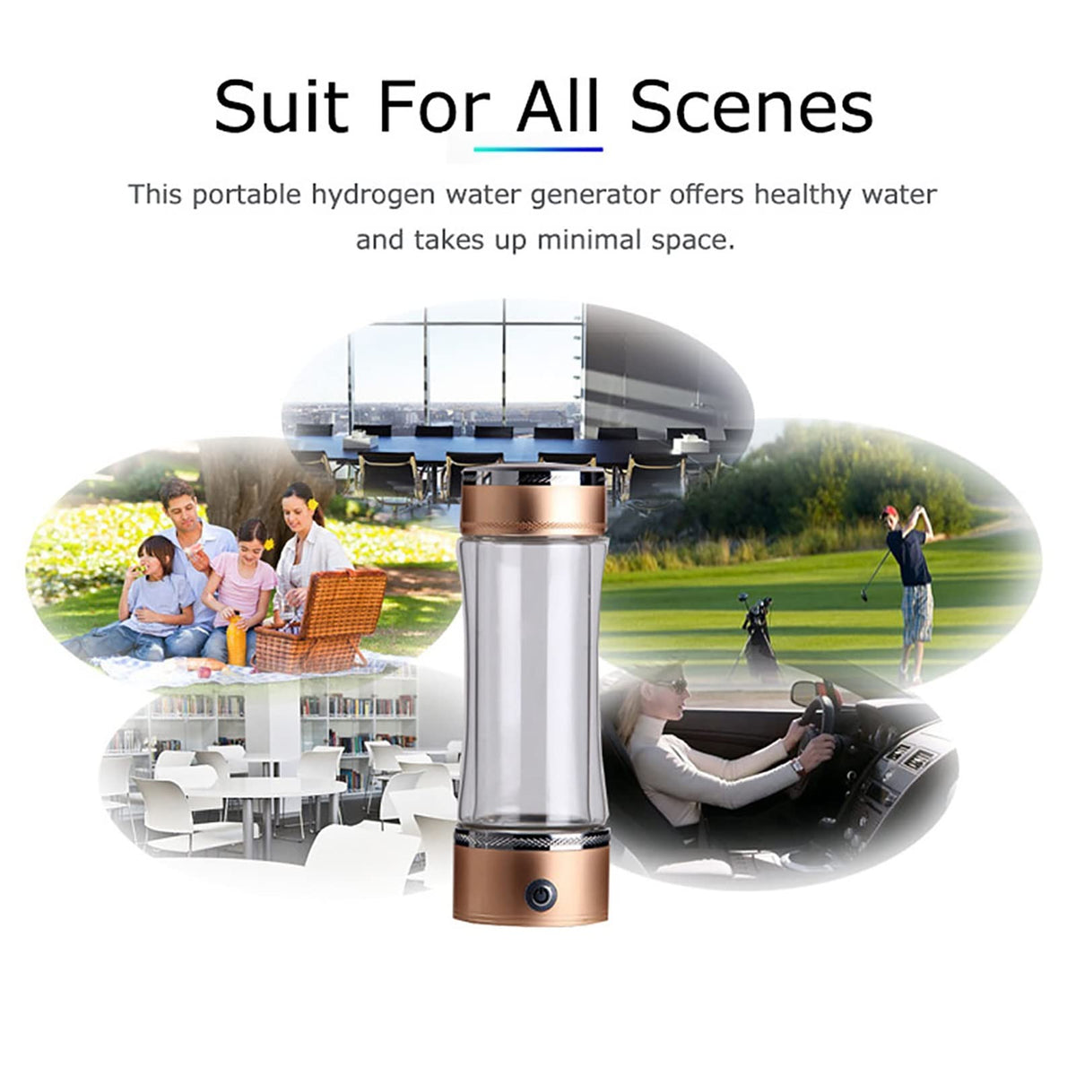 350ml Portable Hydrogen Water Bottle