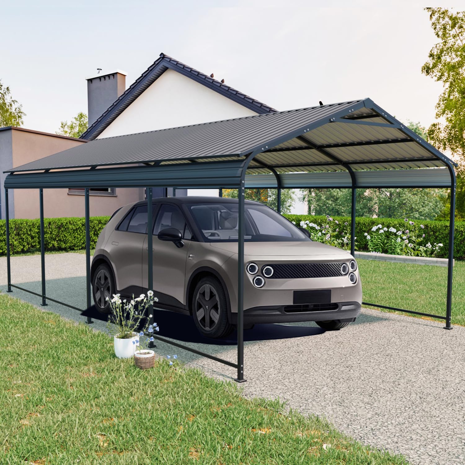 12 × 21 Ft Weather-Resistant Metal Carport