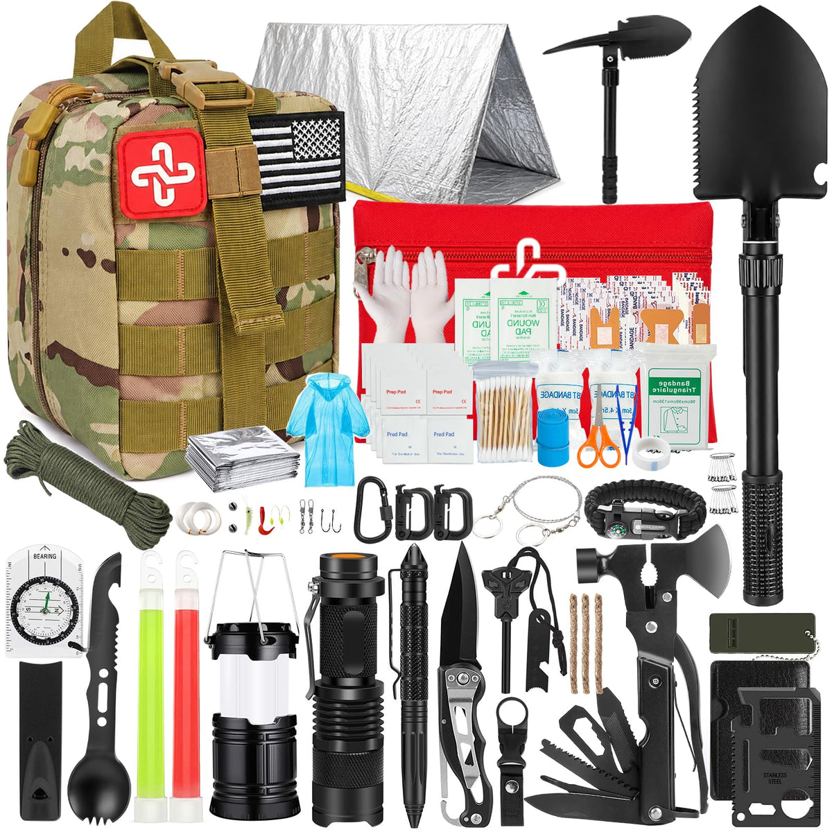 250-Piece Outdoor Survival & First Aid Kit