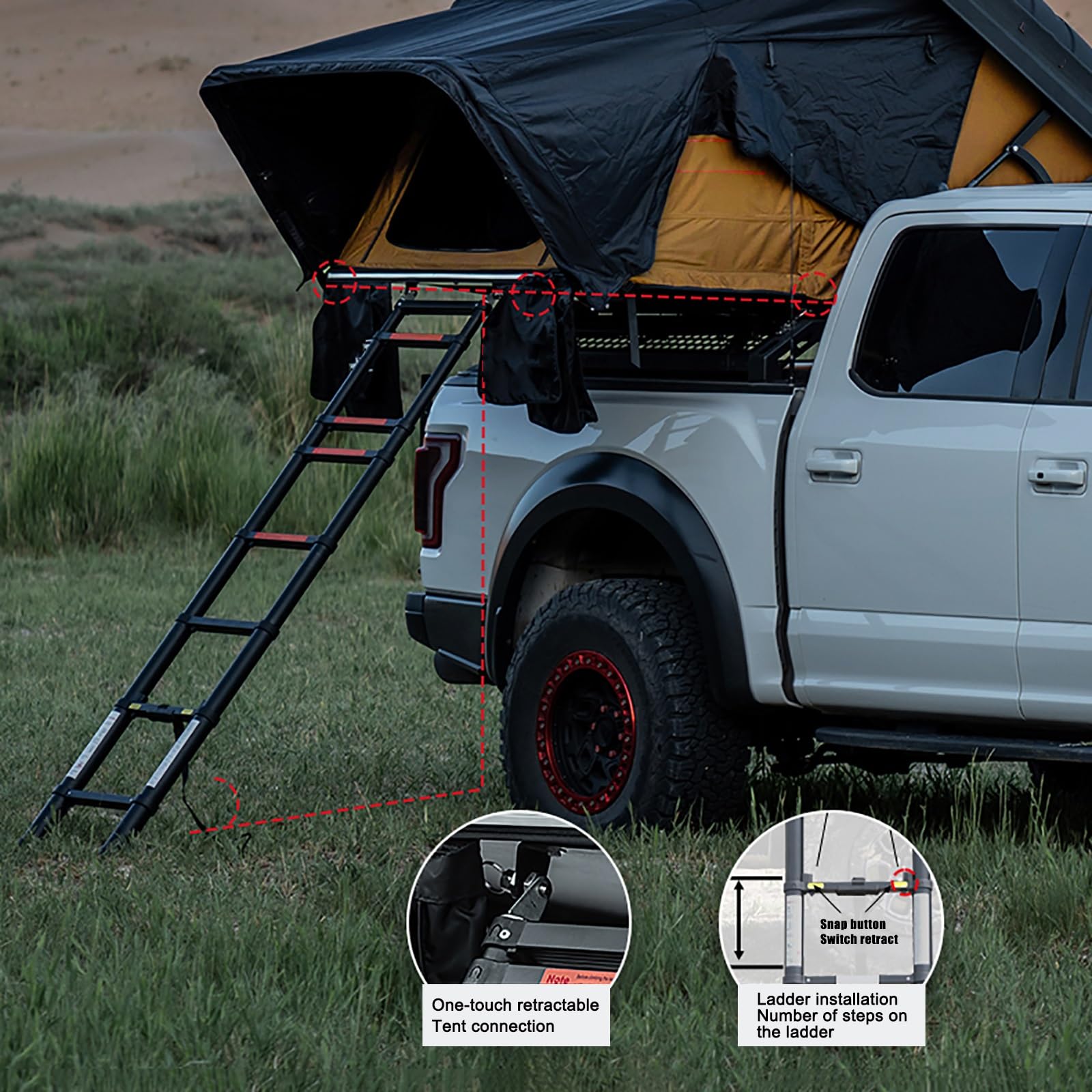 Hard Shell Pop-Up Rooftop Tent – 5 Person