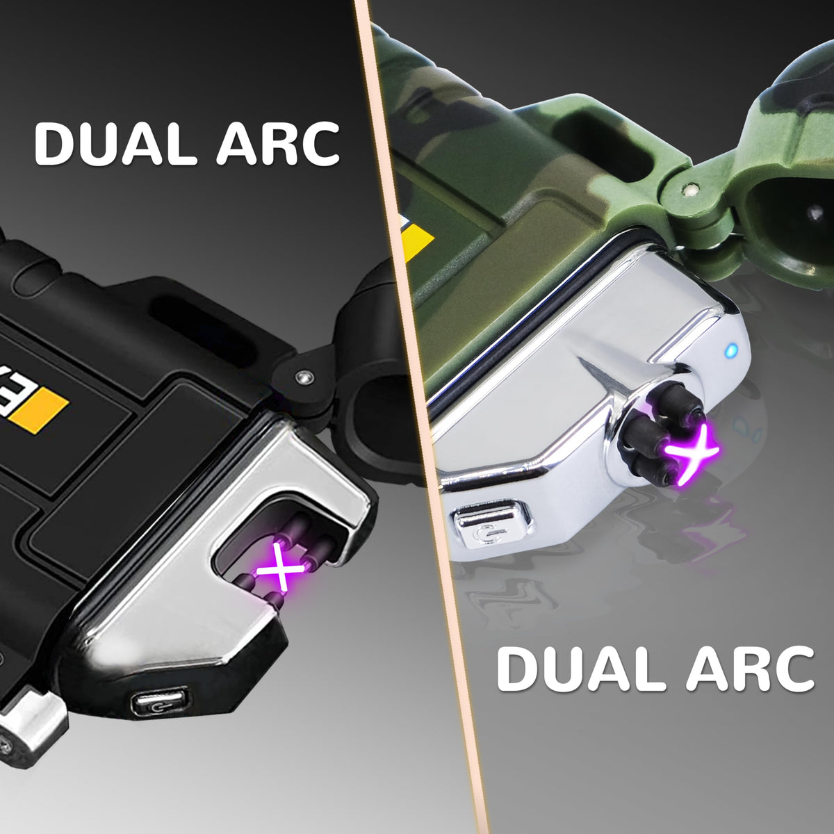 2-Pack Waterproof Windproof USB Rechargeable Lighters