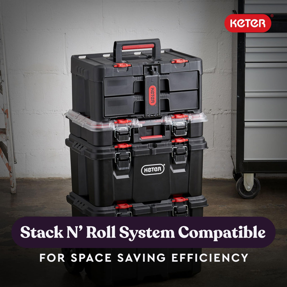 Keter Stack-n-Roll Modular Tools Organizer