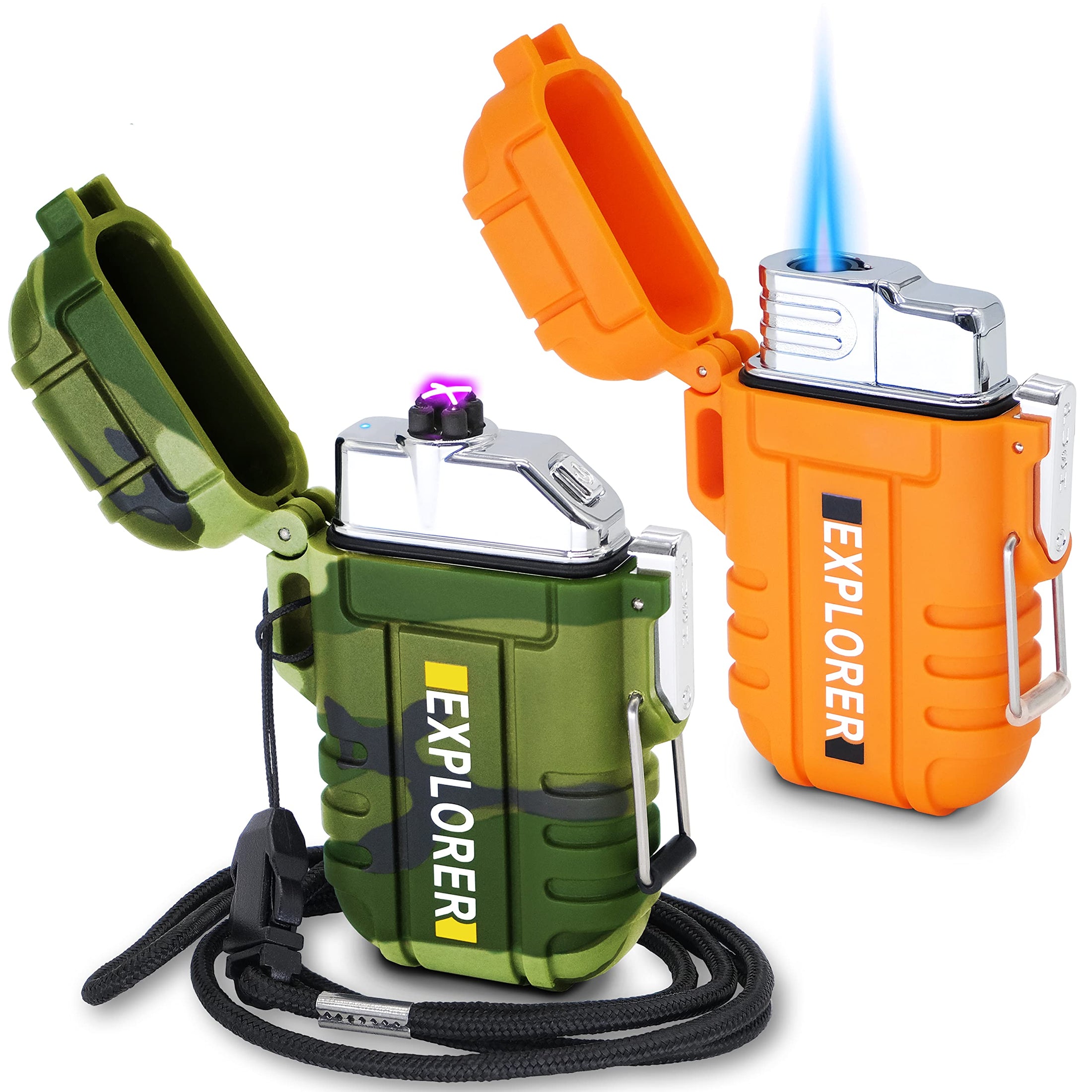 2-Pack Waterproof Windproof USB Rechargeable Lighters