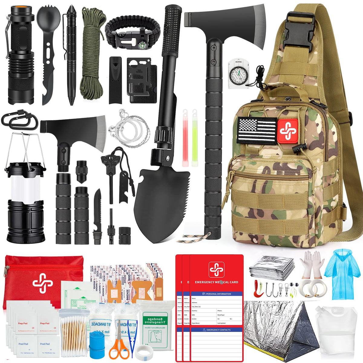 262-Piece Outdoor Survival & First Aid Kit