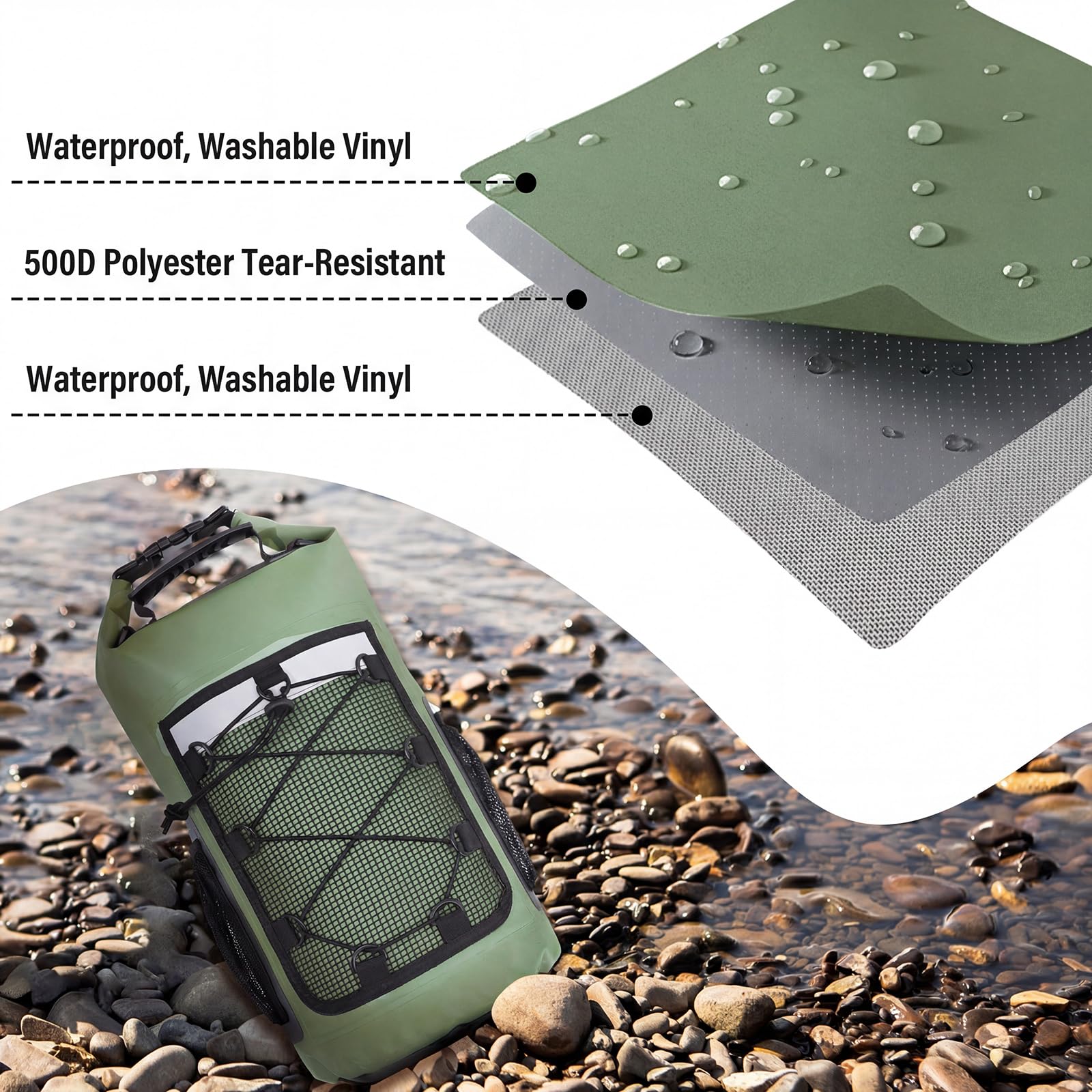Pimoys Dry Bag, 25L Waterproof Backpack