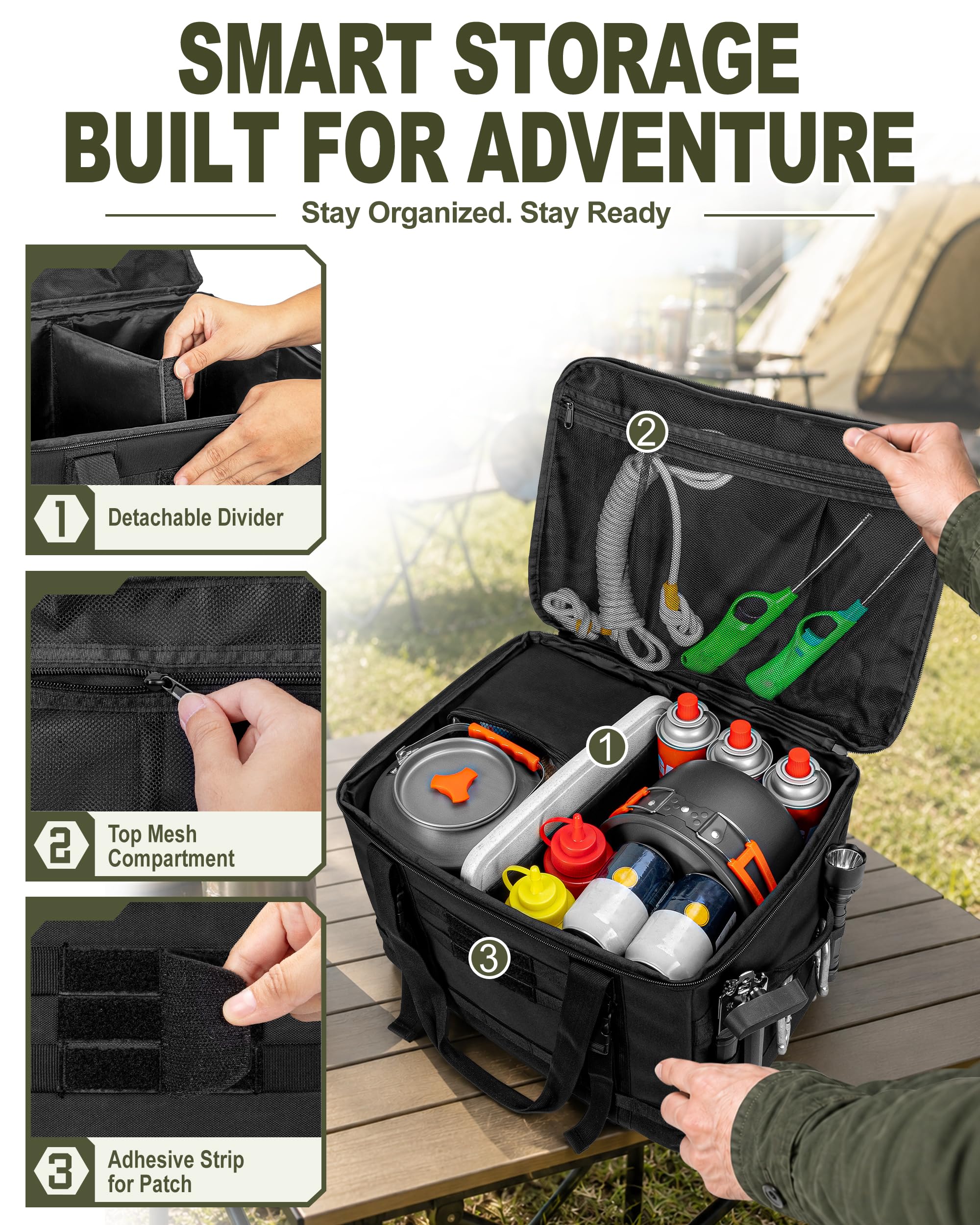 38L Tactical Camping Storage Bags – 3-Piece Set