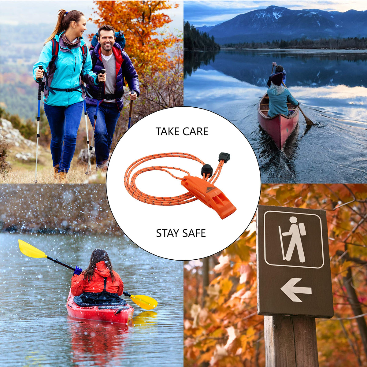 2-Pack Emergency Survival Whistles with Lanyards