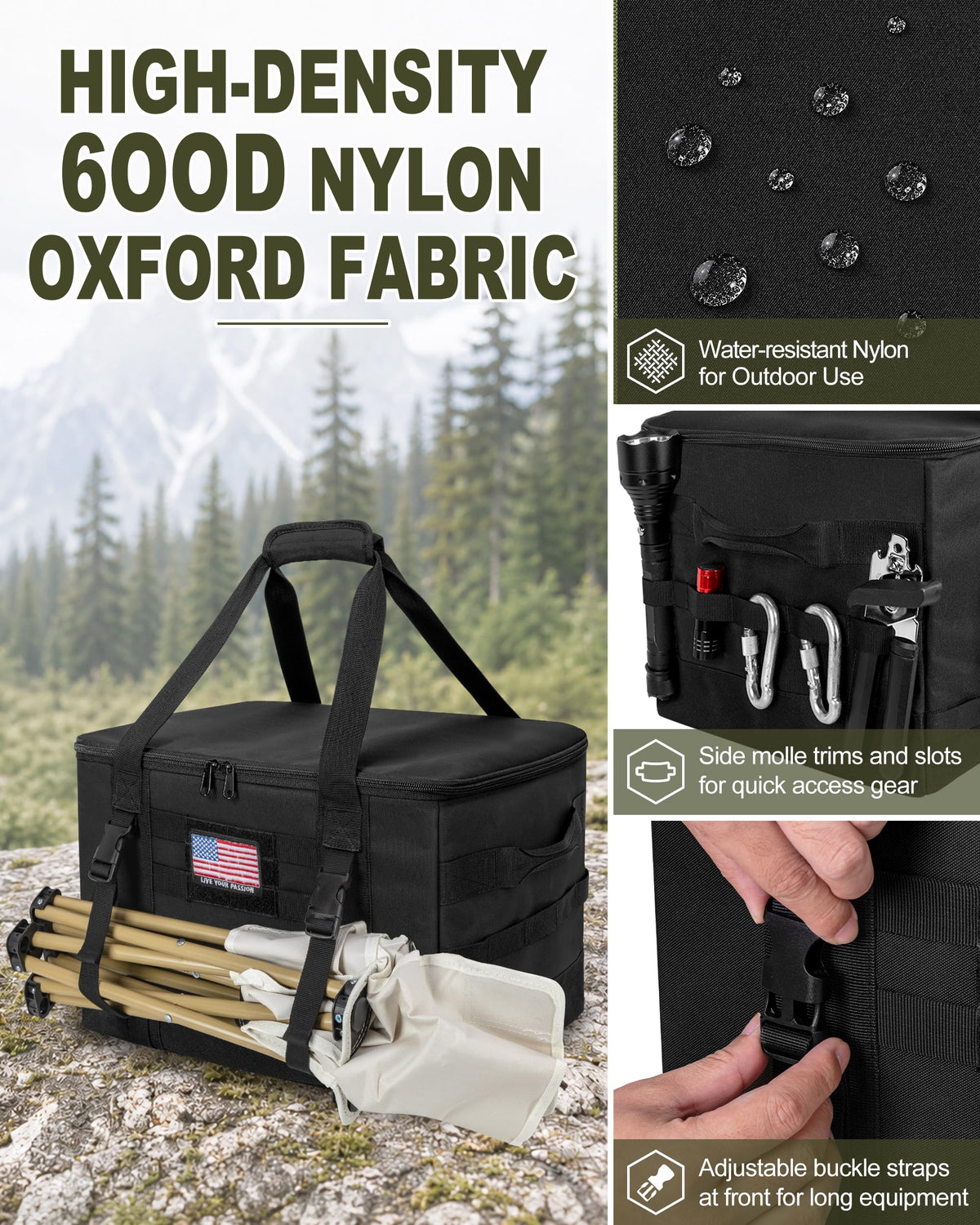 38L Tactical Camping Storage Bags – 3-Piece Set