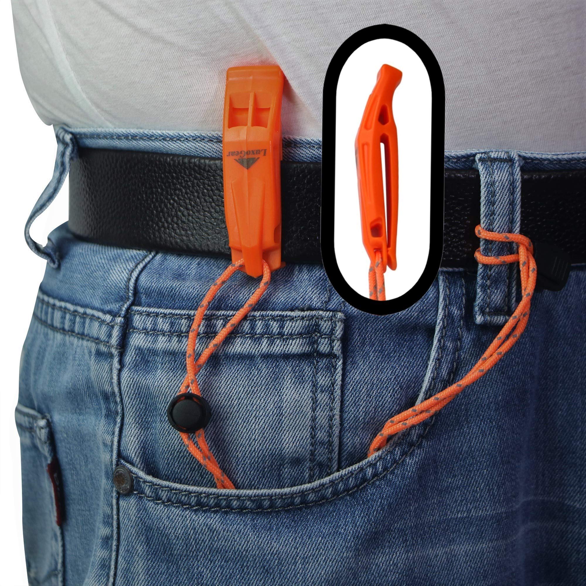 2-Pack Emergency Survival Whistles with Lanyards